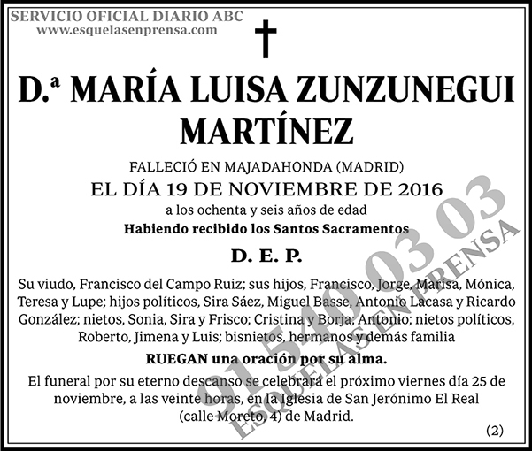 María Luisa Zunzunegui Martínez
